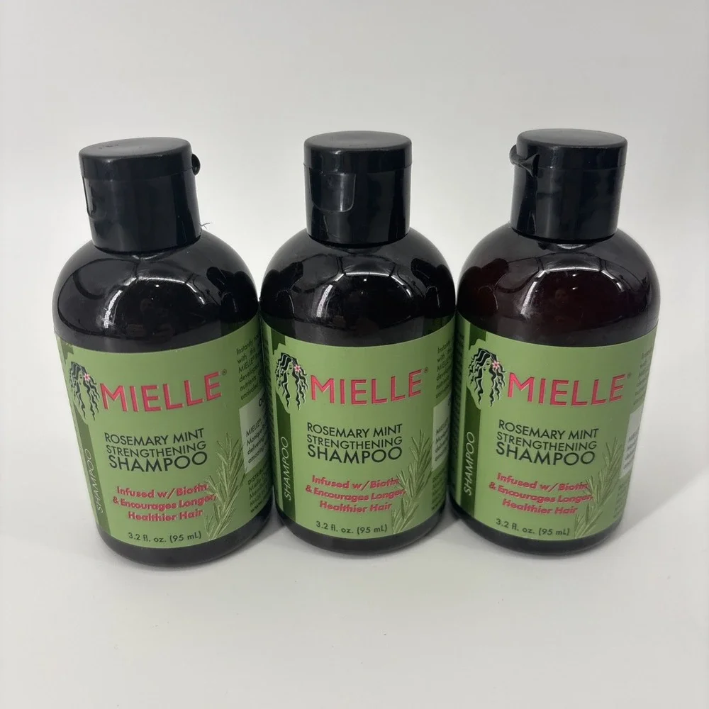 Lot of 3 NEW Mielle Organics Rosemary Mint Strengthening Shampoo Travel Size